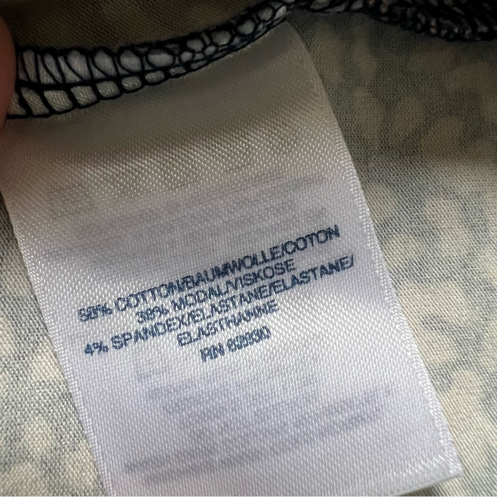 Lands End Dress Stretch Knit Faux Wrap Medium Blue Tan Modal Cotton Blend - Picture 10 of 12